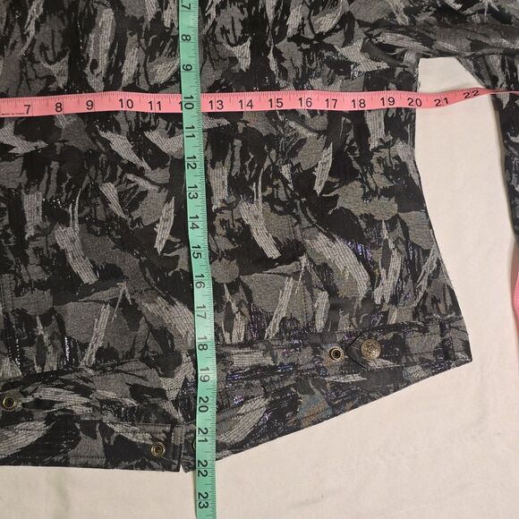 Ruby Rd. 12 Petite Black Pattern Jacket - Picture 8 of 9